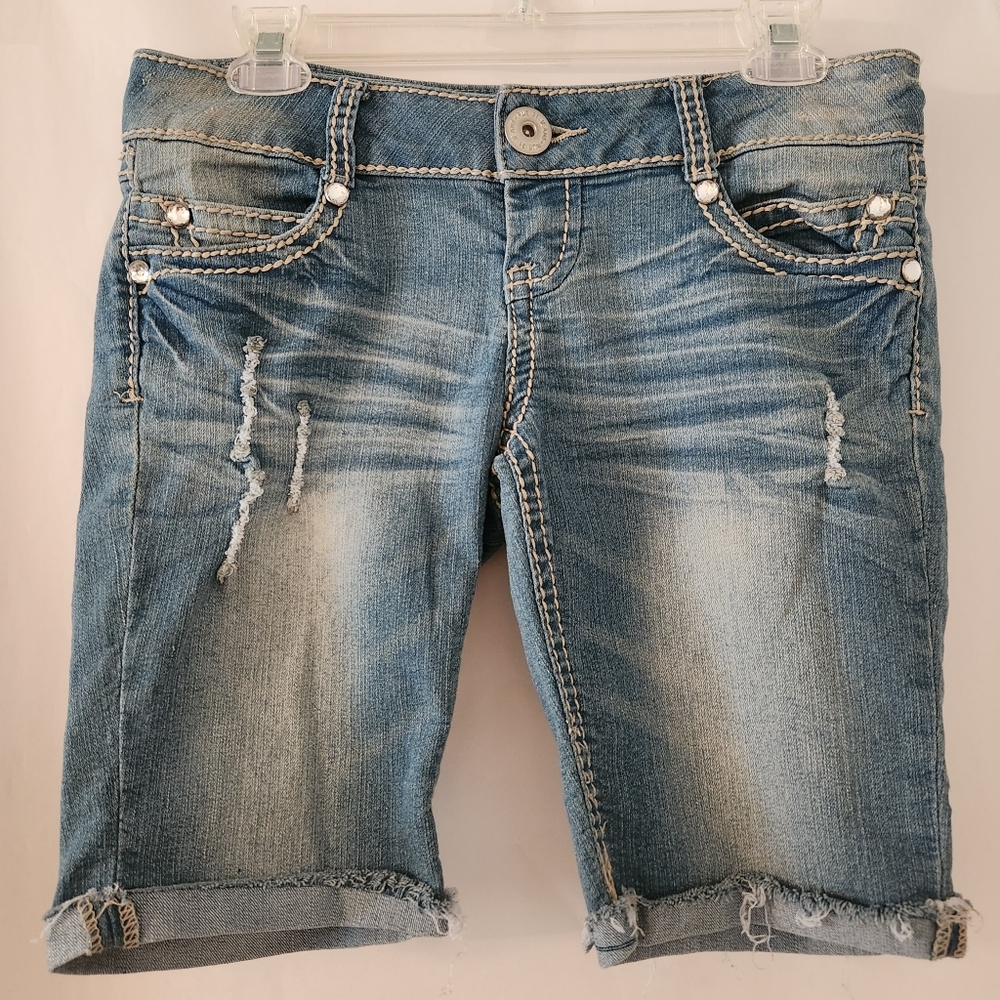 Rue21 Rhinestone Distressed Jean Shorts Size 5/6